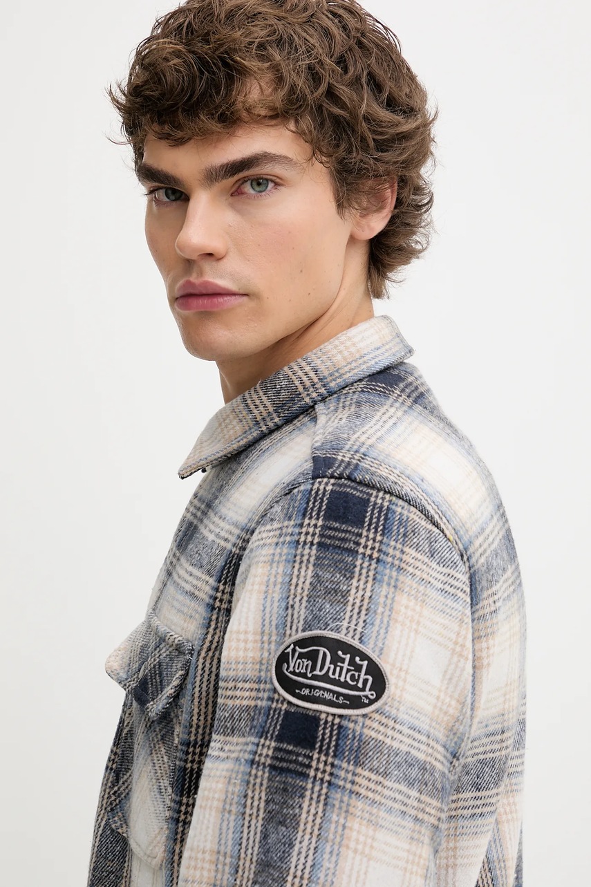 Πουκάμισο μπουφάν Von Dutch χρώμα: μπλε, VD.1.OSH.PEPPER φωτογραφία
