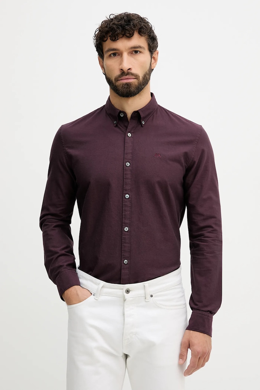 Lindbergh camasa din bumbac culoarea bordo, 30.225020