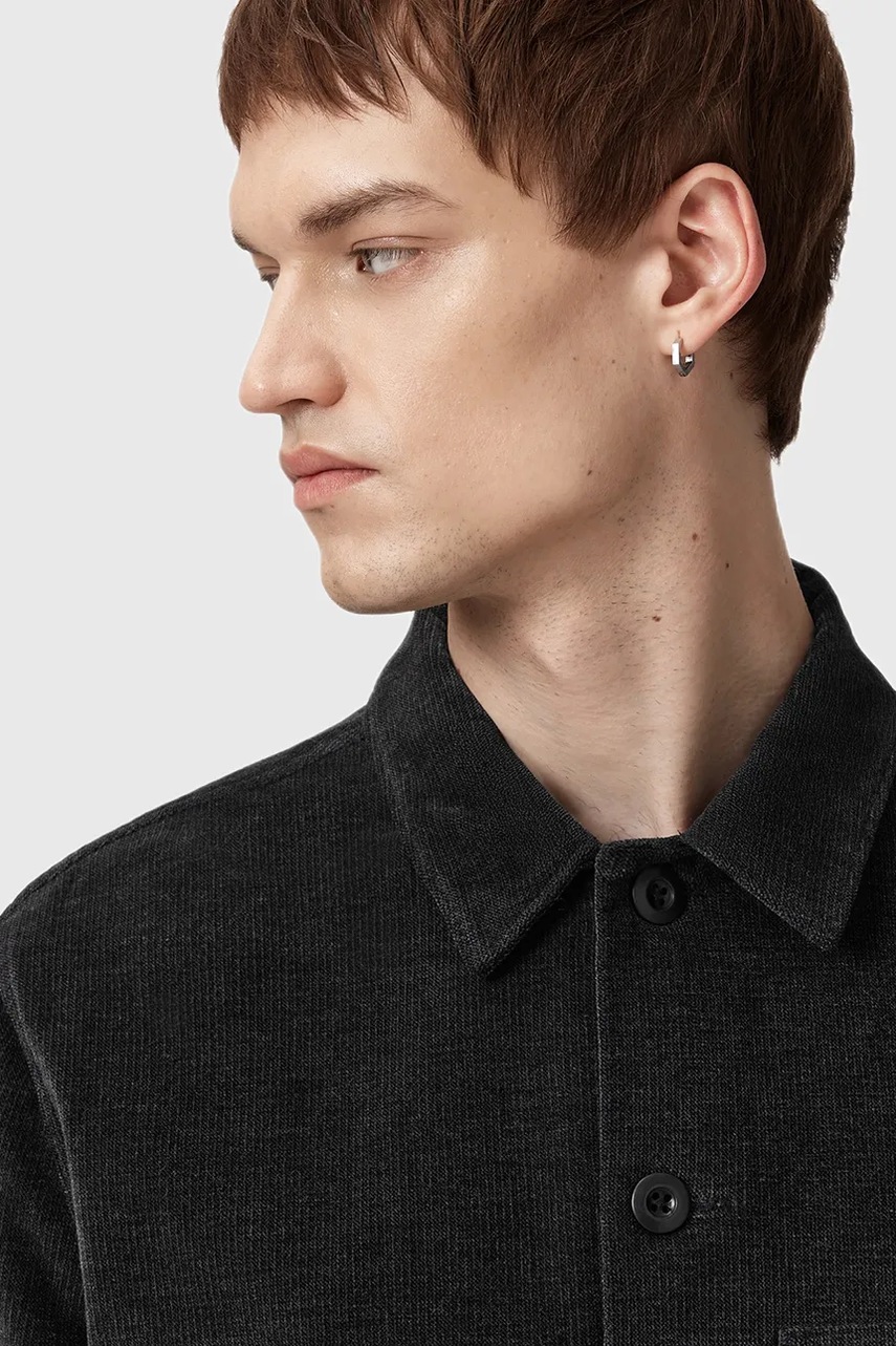 Рубашка AllSaints HAWKER цвет чёрный relaxed M017SD