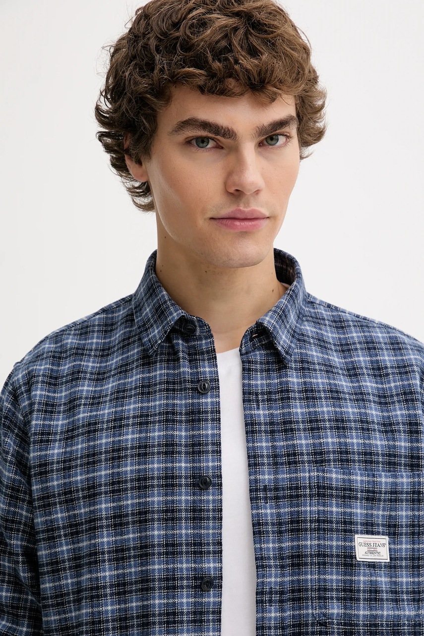 Βαμβακερό πουκάμισο Guess Jeans φωτογραφία