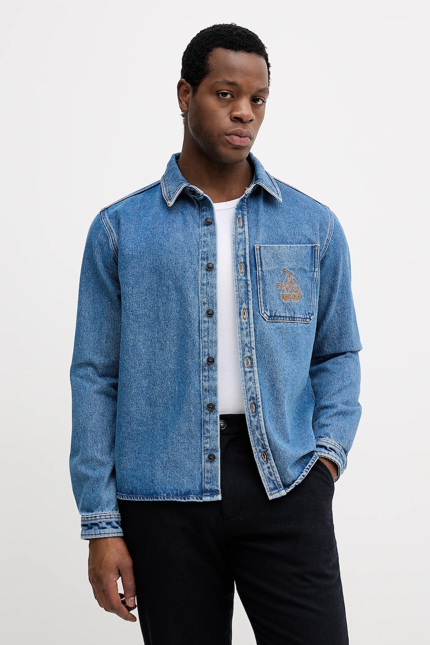 Trussardi cămașă jeans cu guler clasic, relaxed, 54038000018N