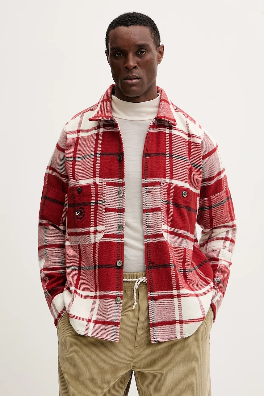 Mammut cămașă din bumbac Mammut x Cabourn Direttissima culoarea bordo, cu guler clasic, regular, 1015.01730