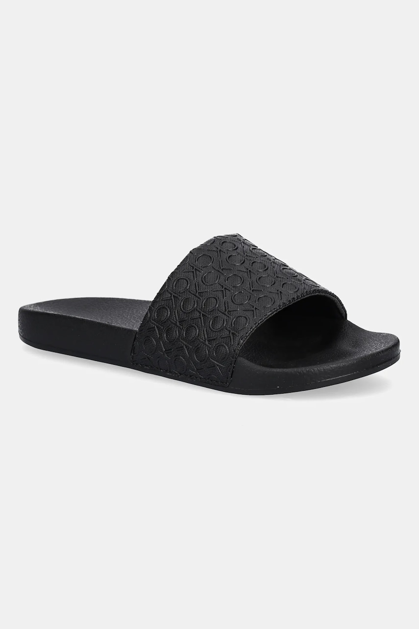 Levně Pantofle Calvin Klein Jeans POOL SLIDE MONO dámské, černá barva, HW0HW02541