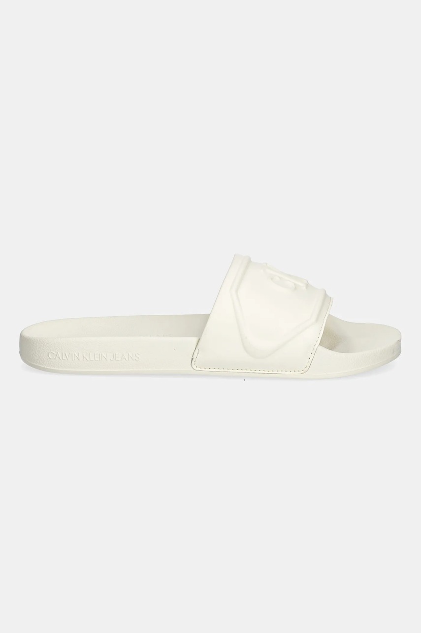 Шлепанцы Calvin Klein Jeans SLIDE PU HF MG цвет бежевый YW0YW01879