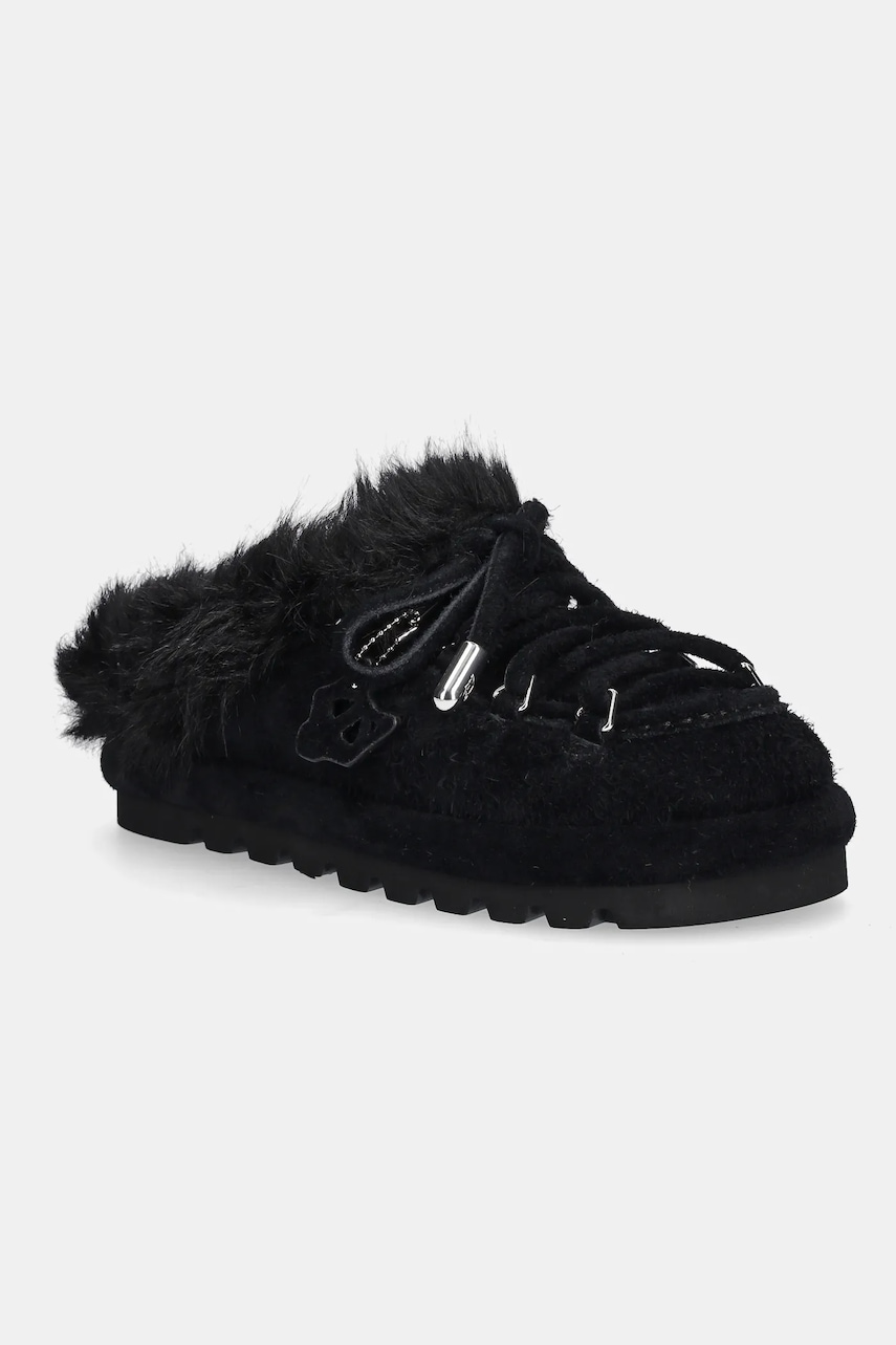 Levně Semišové papuče Naked Wolfe Harlow černá barva, Harlow Black Suede
