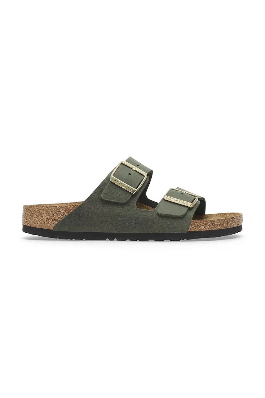 Birkenstock șlapi de piele Arizona culoarea verde, 1027948