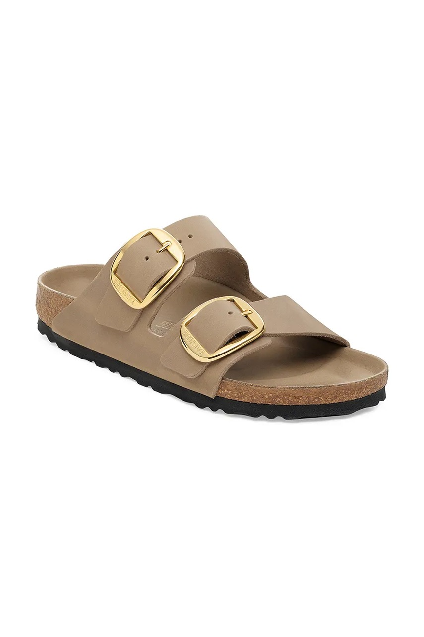 Кожаные шлепанцы Birkenstock Boston Big Buckle цвет бежевый 1030395 Кожаные шлепанцы Birkenstock Boston Big Buckle цвет бежевый 1030395
