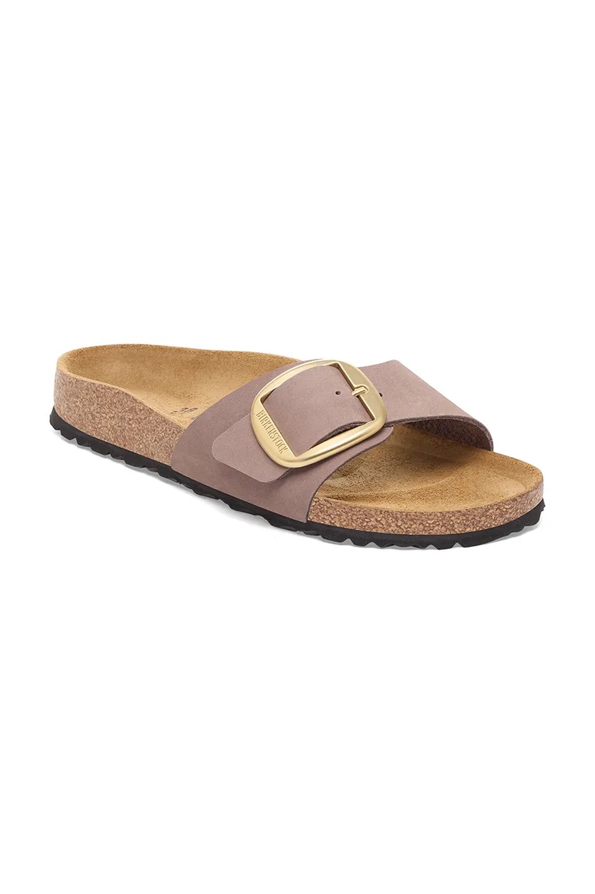 Шлепанцы из нубука Birkenstock Madrid Big Buckle цвет фиолетовый 1030542 Шлепанцы из нубука Birkenstock Madrid Big Buckle цвет фиолетовый 1030542