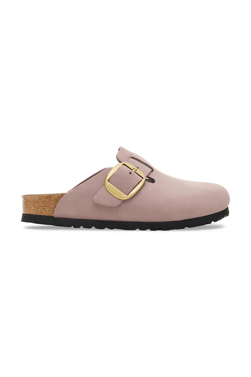 Birkenstock papuci din nubuc Madrid Big Buckle culoarea violet, 1030544