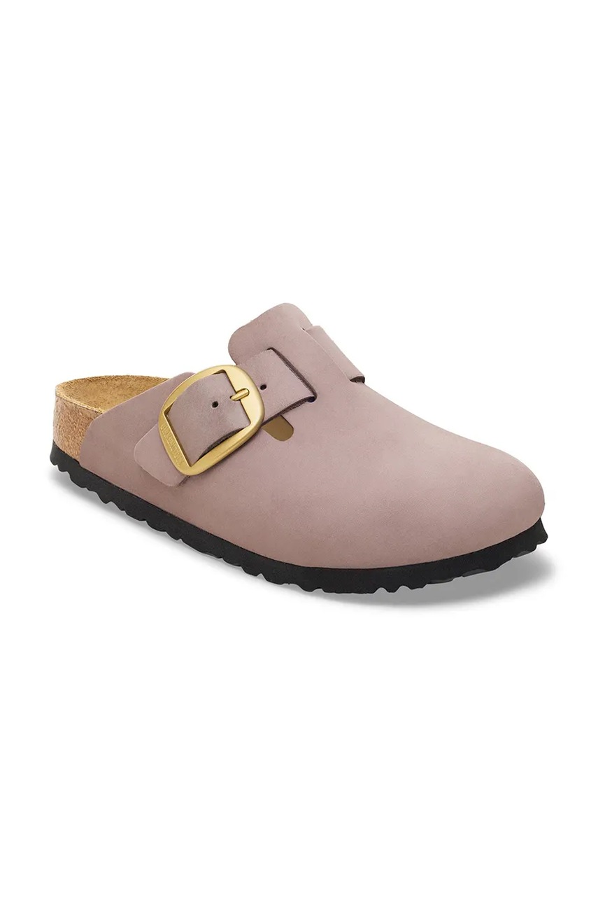 Шлепанцы из нубука Birkenstock Boston Big Buckle цвет фиолетовый 1030544