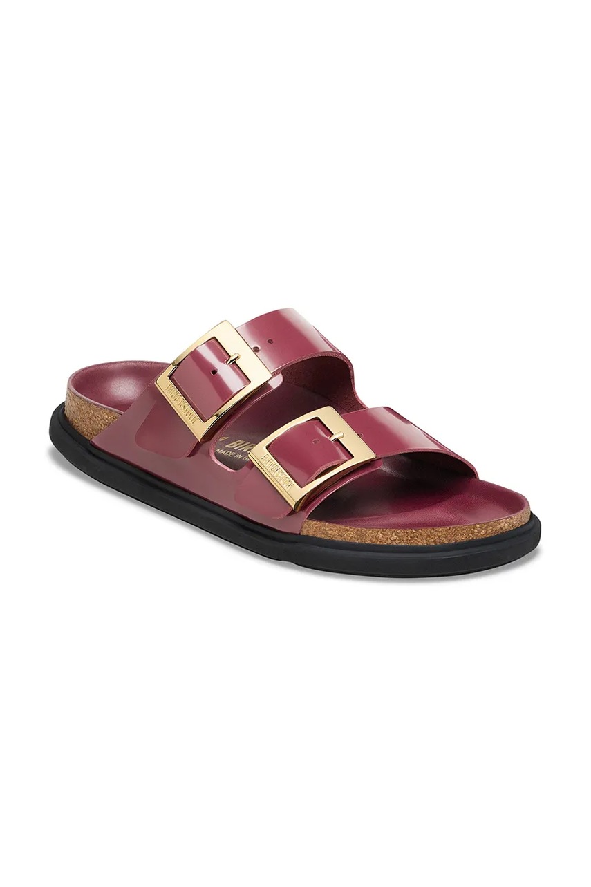 Кожаные шлепанцы Birkenstock Arizona Droplet Buckle цвет красный 1030367