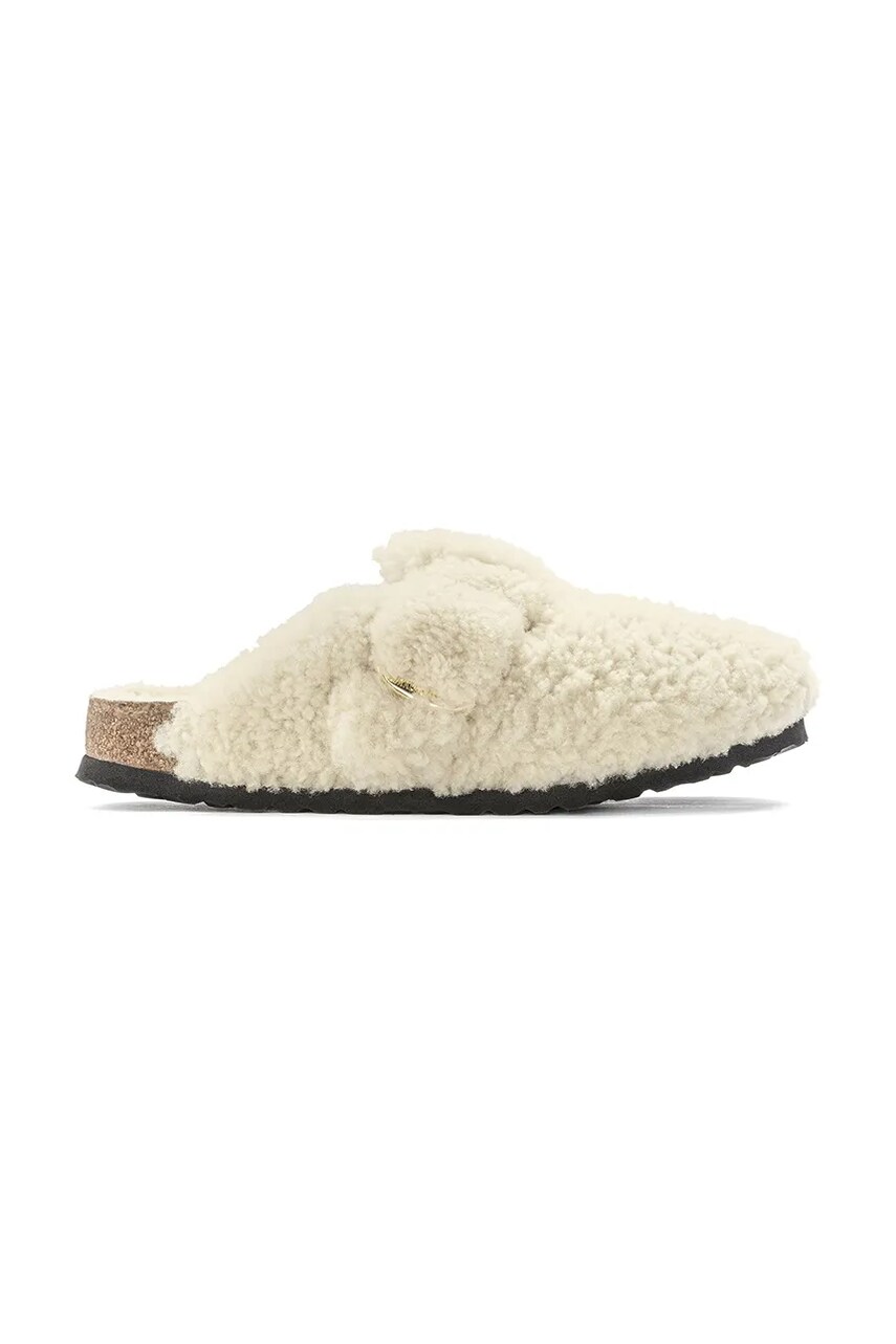 Birkenstock papuci de casă Boston Big Buckle Teddy culoarea bej, 1025664