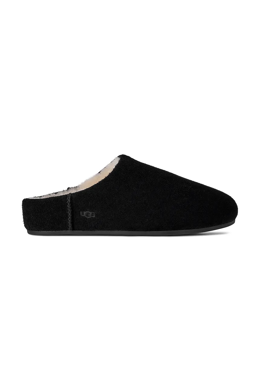 UGG papuci din piele întoarsă Elea Slip-On culoarea negru, 1171390.BLK