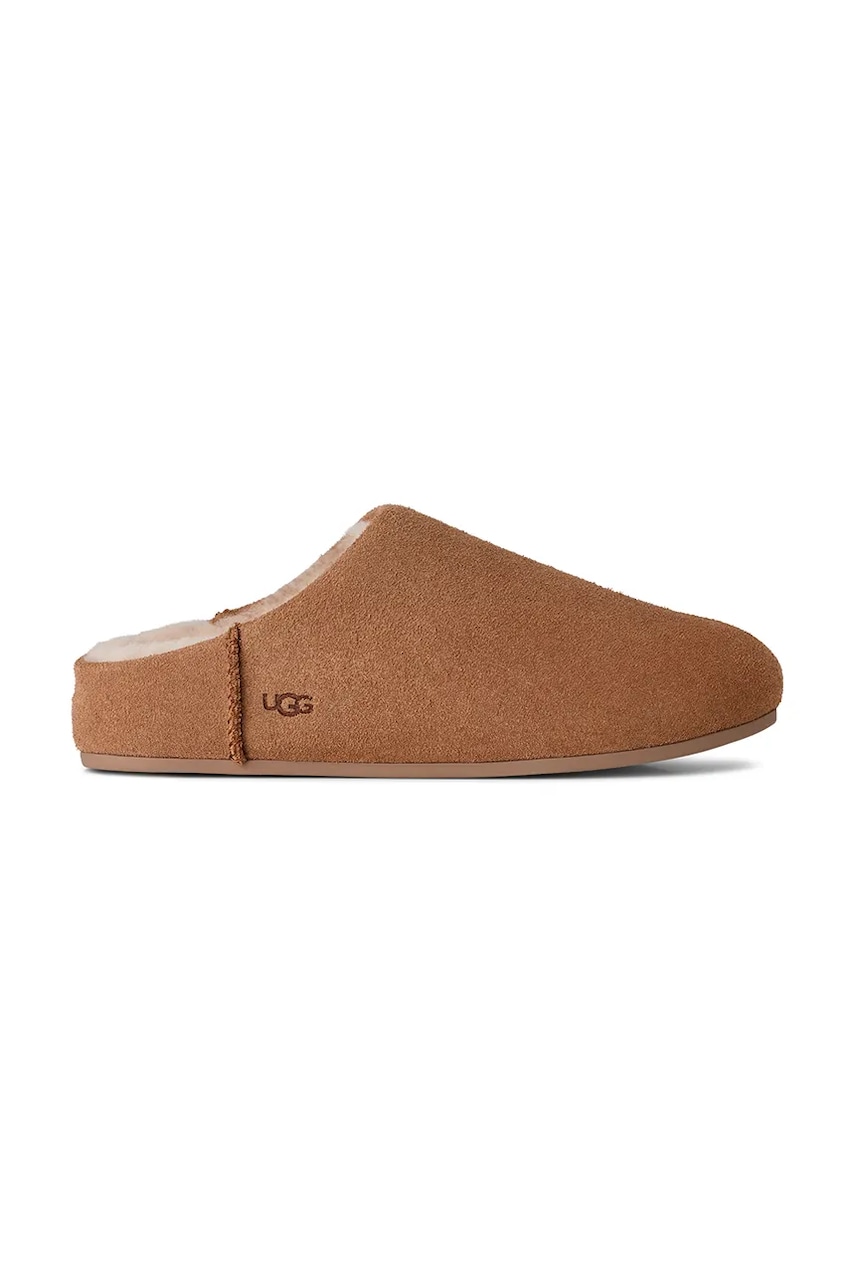 UGG papuci din piele întoarsă Elea Slip-On culoarea maro, 1171390.CHE