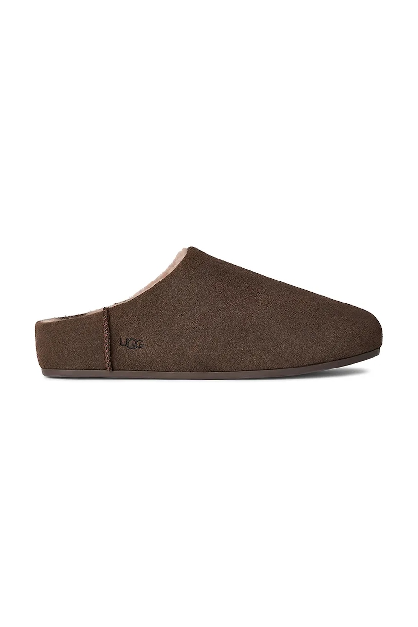 UGG papuci din piele întoarsă Elea Slip-On culoarea maro, 1171390.DDC