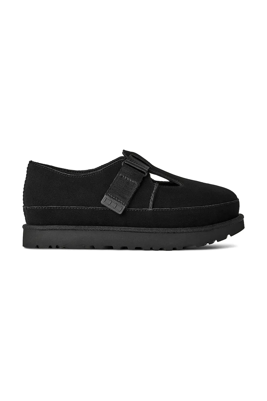 UGG pantofi de piele întoarsă Goldenstar Mary Jane culoarea negru, cu platforma, 1171506.BLK