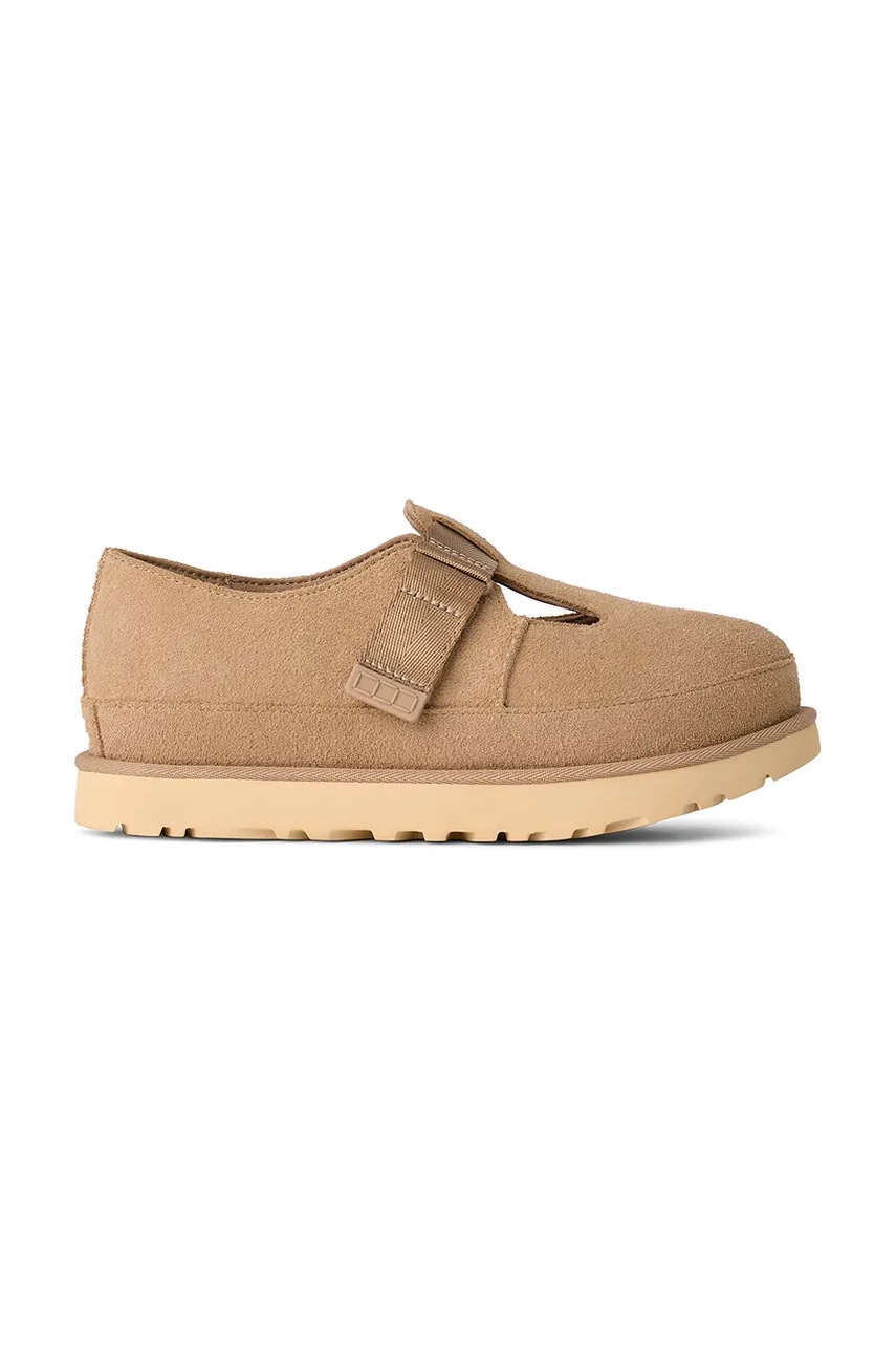 UGG pantofi de piele întoarsă Goldenstar Mary Jane culoarea bej, cu platforma, 1171506.SAN