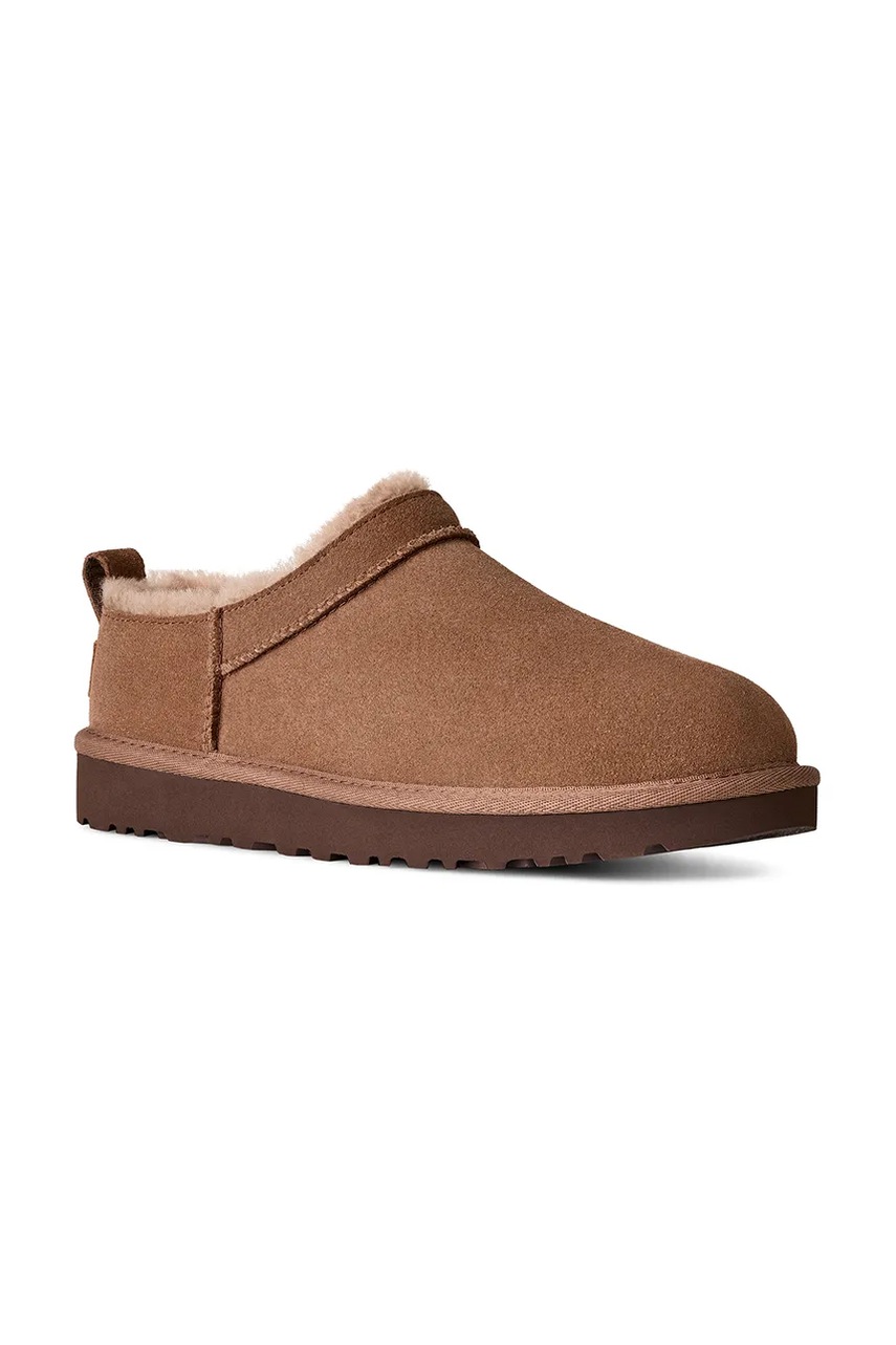 Замшевые тапочки UGG Classic Micro цвет коричневый 1173891.RYK
