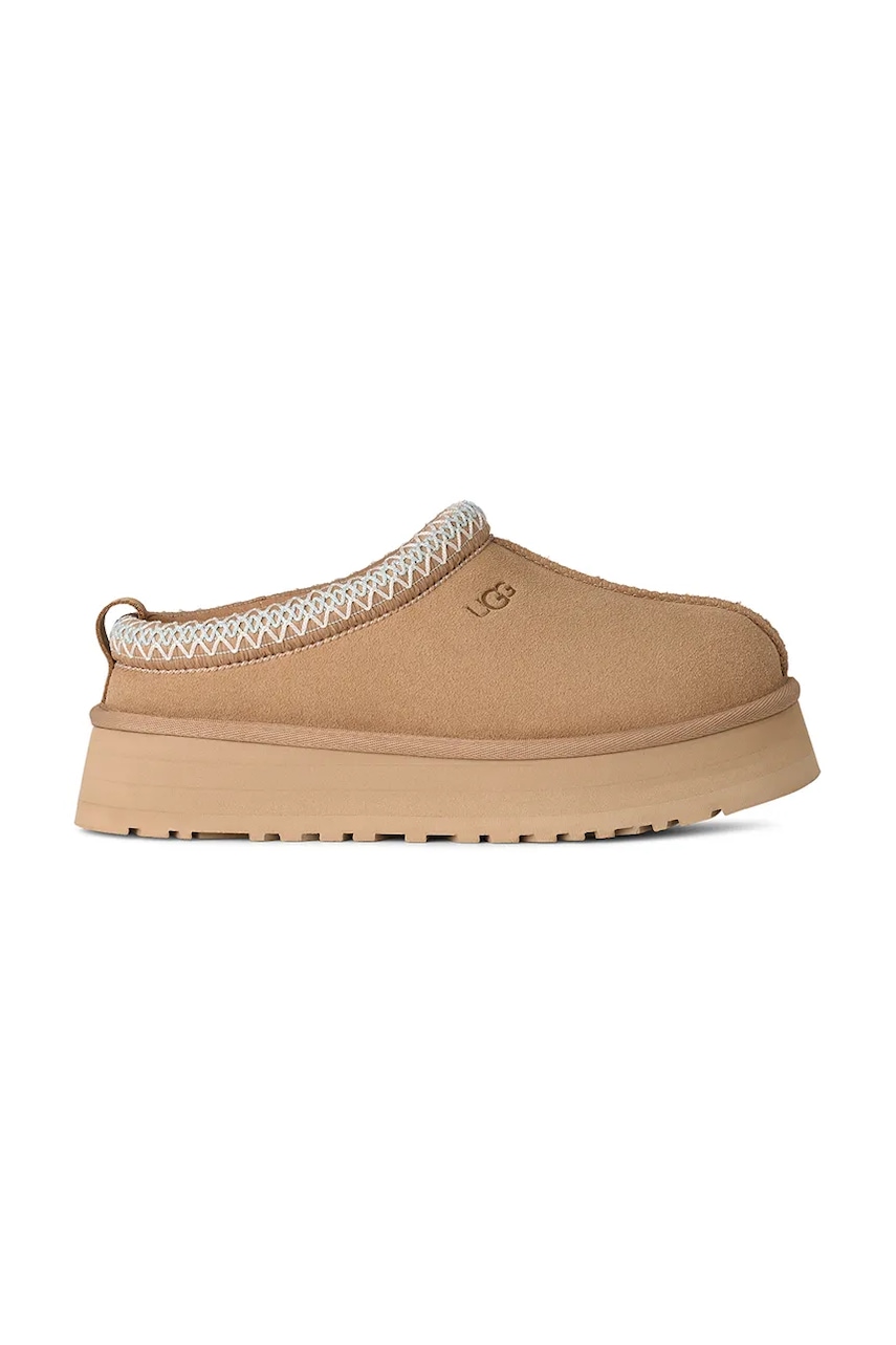 UGG papuci din piele întoarsă Tazz II culoarea bej, 1174471.SAN