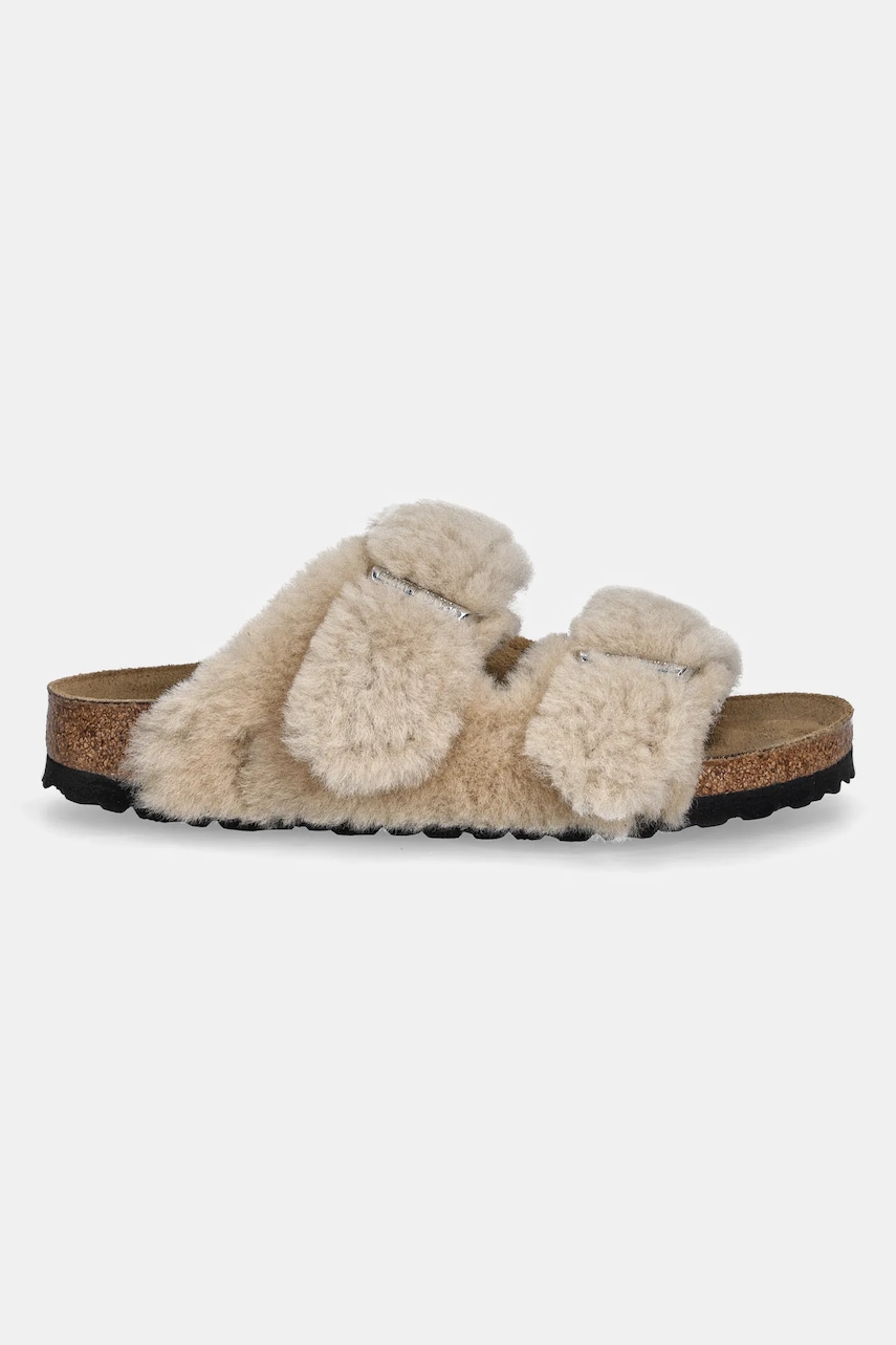Тапки Birkenstock Arizona Shearling Upper цвет бежевый 1030275 Тапки Birkenstock Arizona Shearling Upper цвет бежевый 1030275