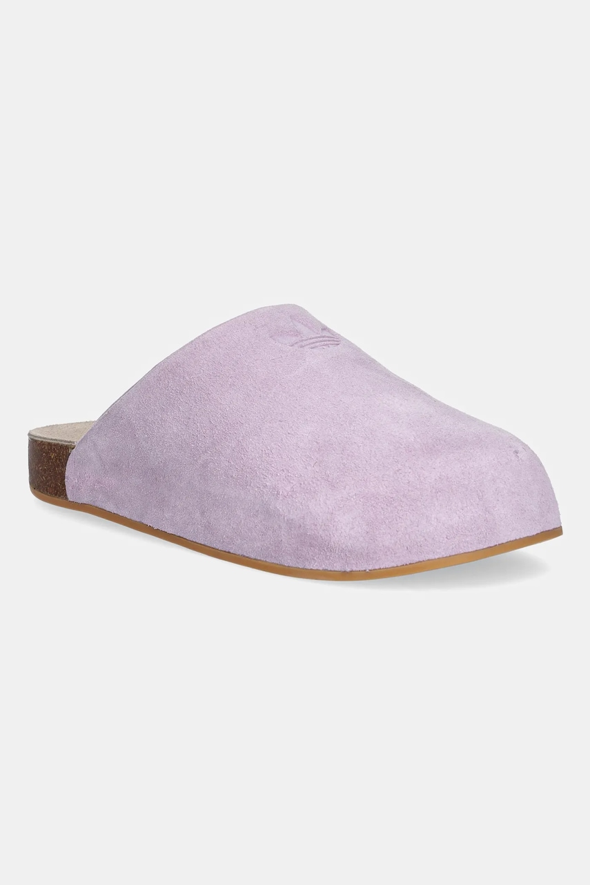 adidas Originals papuci din piele Adimule culoarea violet, JP8732
