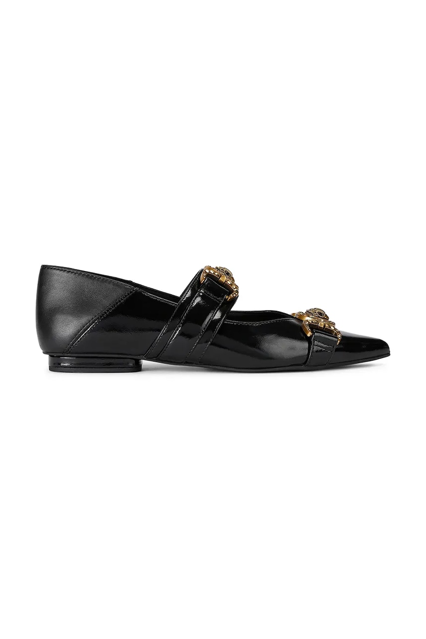 Kurt Geiger London balerini de piele Mansion Point Slip On culoarea negru, 4986600309
