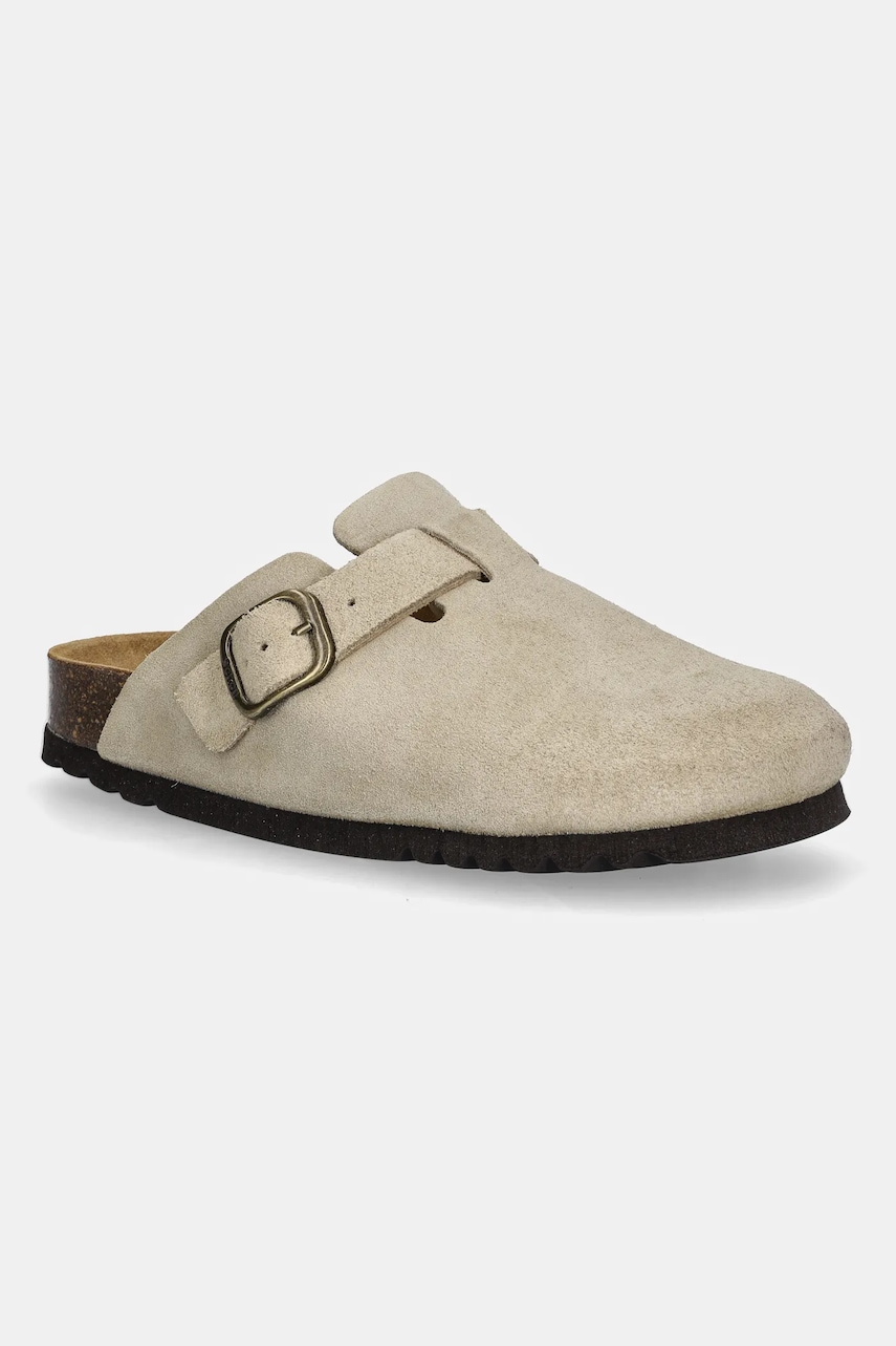 Scholl papuci din piele FAE culoarea bej, F321981002