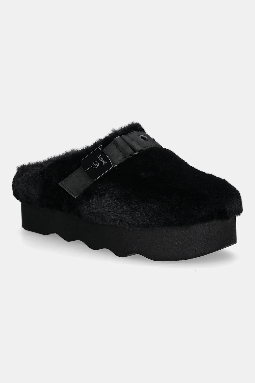 Scholl papuci GRETA culoarea negru, cu platforma, F318371004