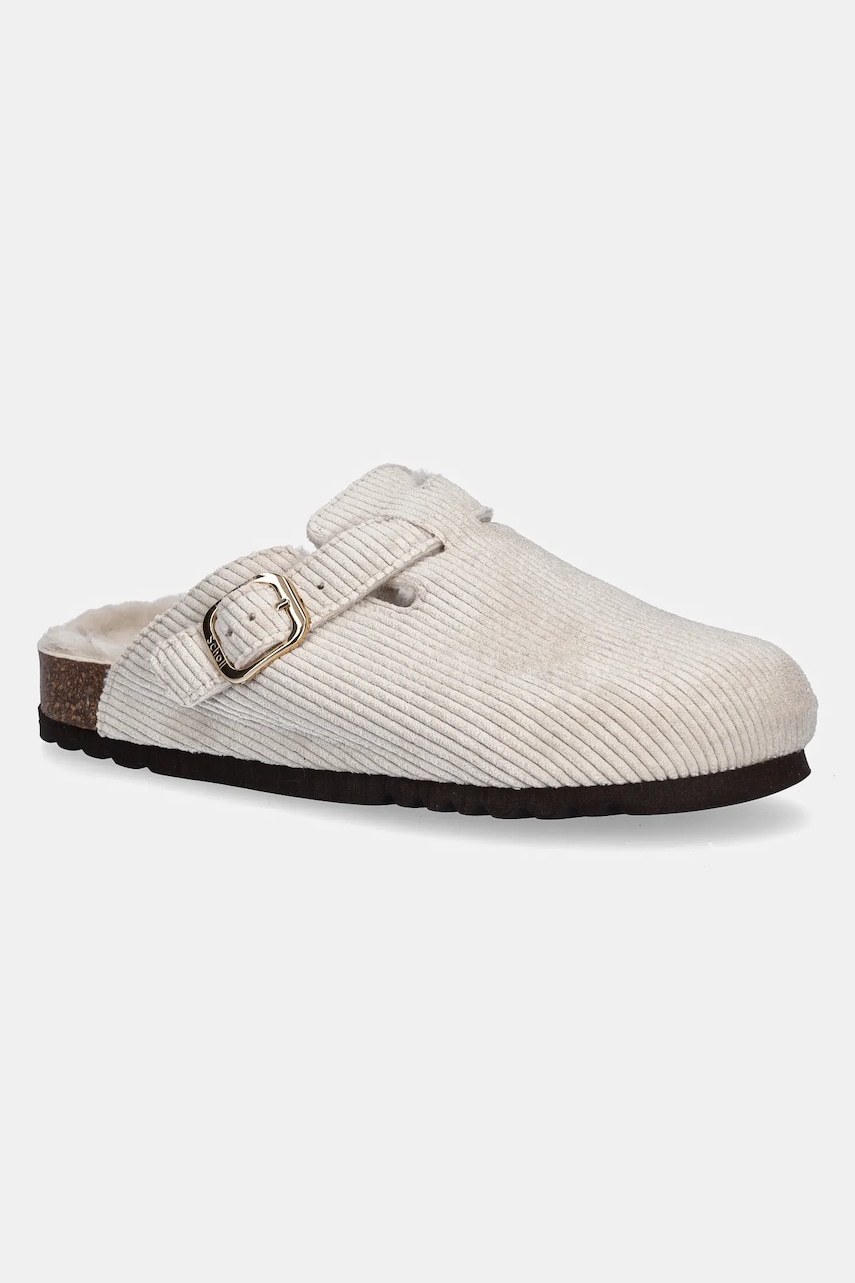 Scholl papuci de casă FAE culoarea bej, F324011171
