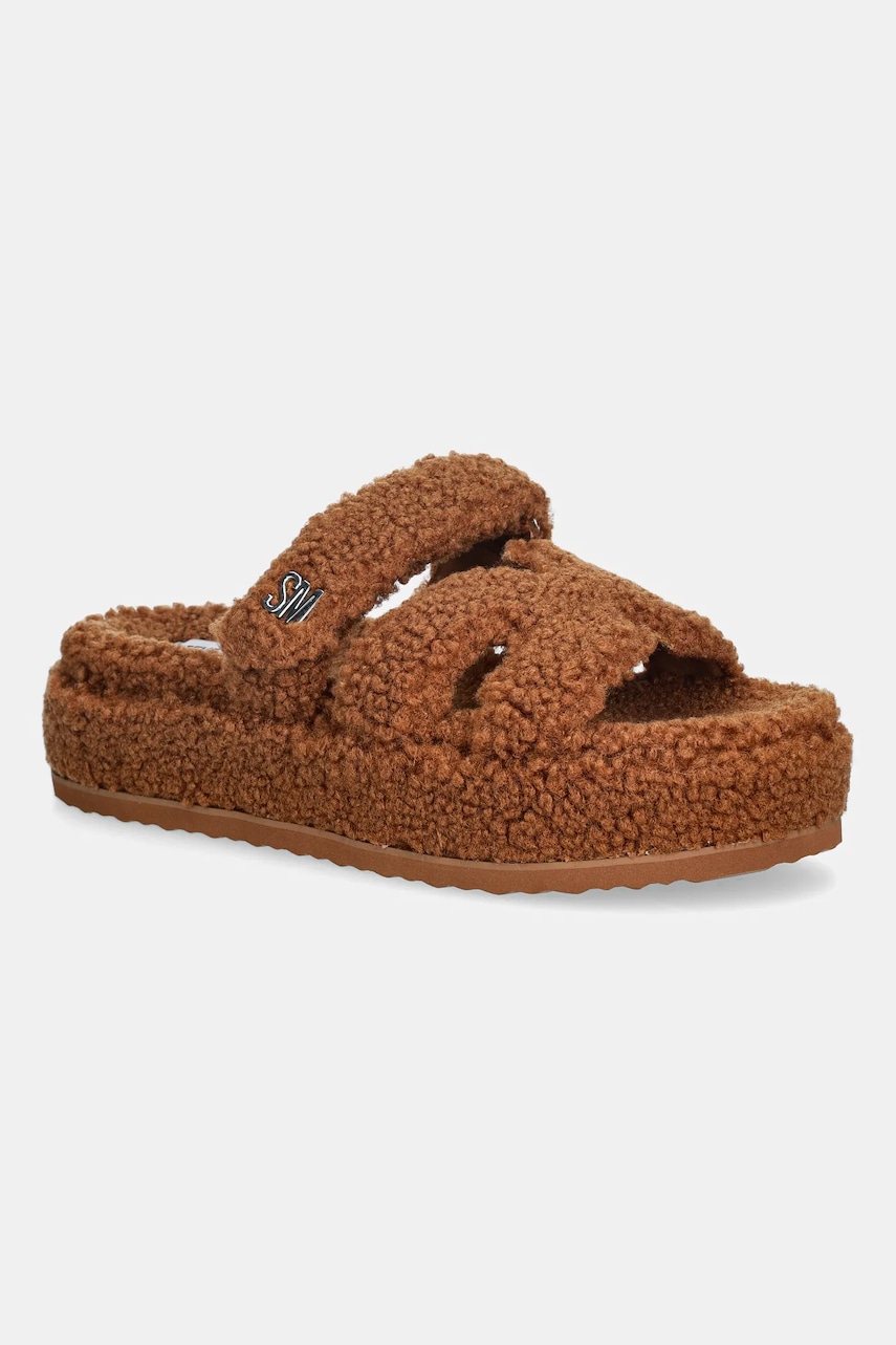 Steve Madden papuci de casă Bigmissile-F culoarea maro, 11004961