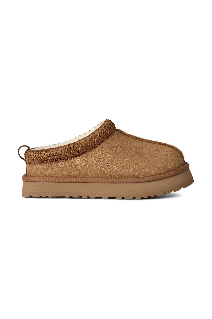 UGG papuci din piele întoarsă TAZZ DAZZLE culoarea maro, 1174130K
