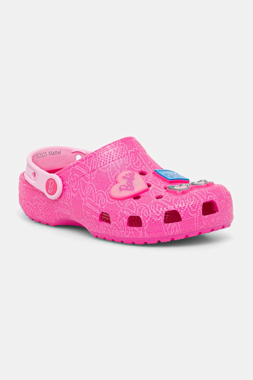 Crocs papuci copii CROCS CLASSIC MATTEL PINK BARBIE CLOG culoarea roz, 211406
