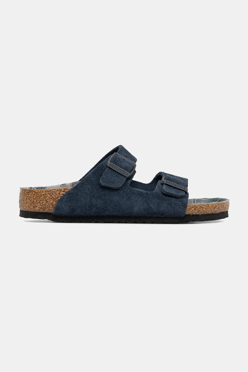 Детские замшевые шлепанцы Birkenstock Arizona цвет синий 1030854
