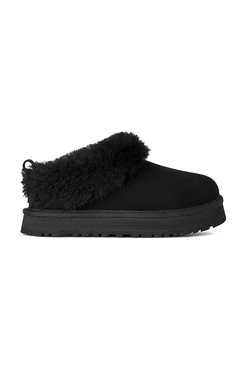 UGG papuci din piele întoarsă pentru copii TAZZELLE culoarea negru, 1171198K