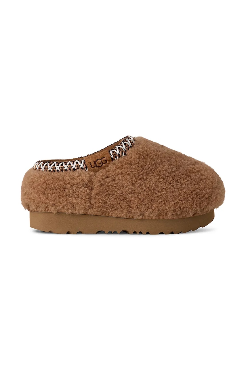 UGG papuci pentru copii TASMAN MAXI CURLY culoarea maro, 1158256T