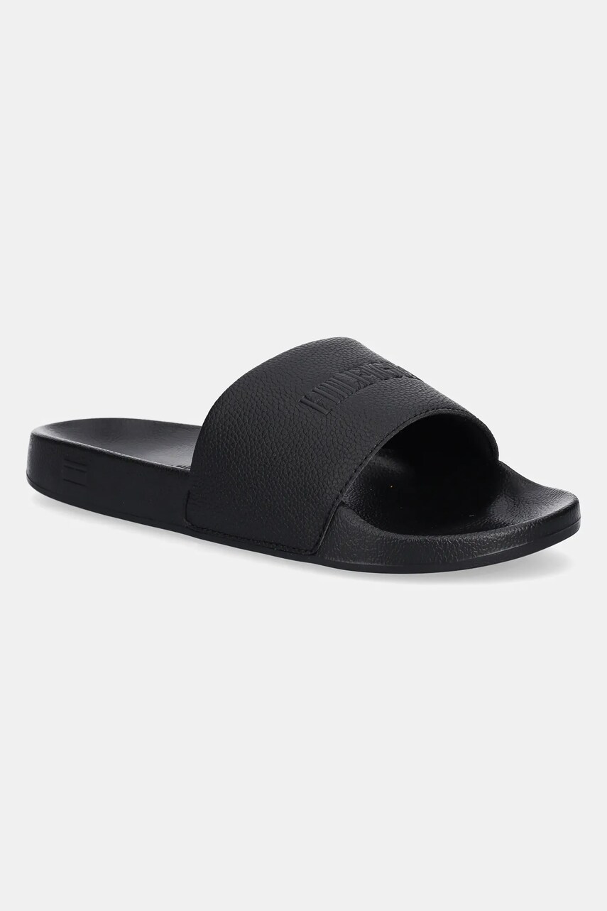 Levně Pantofle Tommy Hilfiger TH PRINT TUMBLE POOL SLIDE pánské, černá barva, FM0FM05505