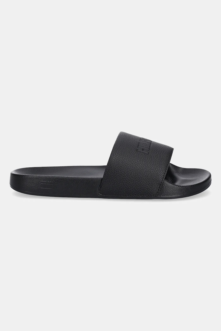 Шлепанцы Tommy Hilfiger TH PRINT TUMBLE POOL SLIDE цвет чёрный FM0FM05505 Шлепанцы Tommy Hilfiger TH PRINT TUMBLE POOL SLIDE цвет чёрный FM0FM05505