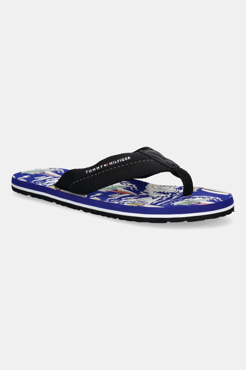 Tommy Hilfiger japonki TH SURF PRINT BEACH SANDAL męskie kolor czarny FM0FM05509