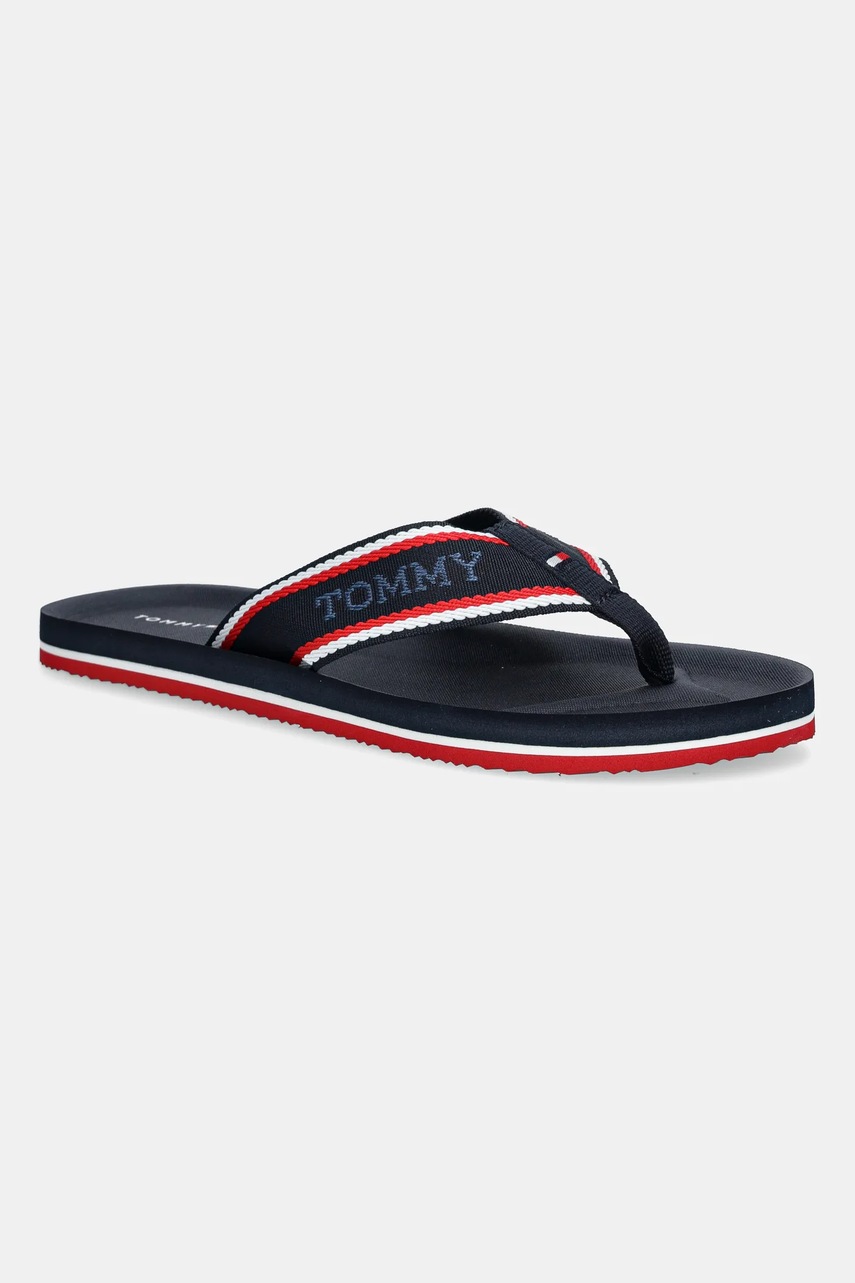 Levně Žabky Tommy Hilfiger COMFORT TH BEACH SANDAL pánské, tmavomodrá barva, FM0FM05510