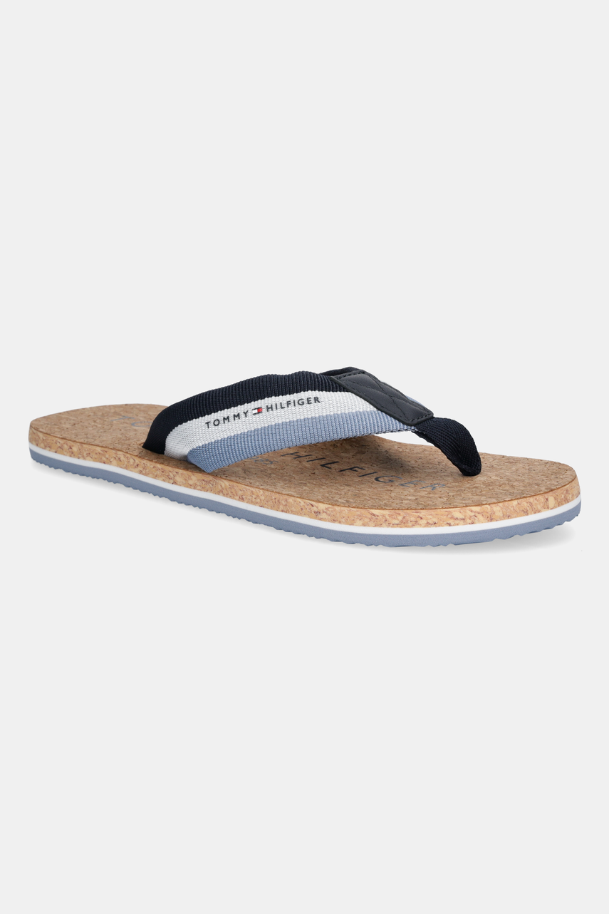 Levně Žabky Tommy Hilfiger TH CORK BEACH SANDAL pánské, tmavomodrá barva, FM0FM05647