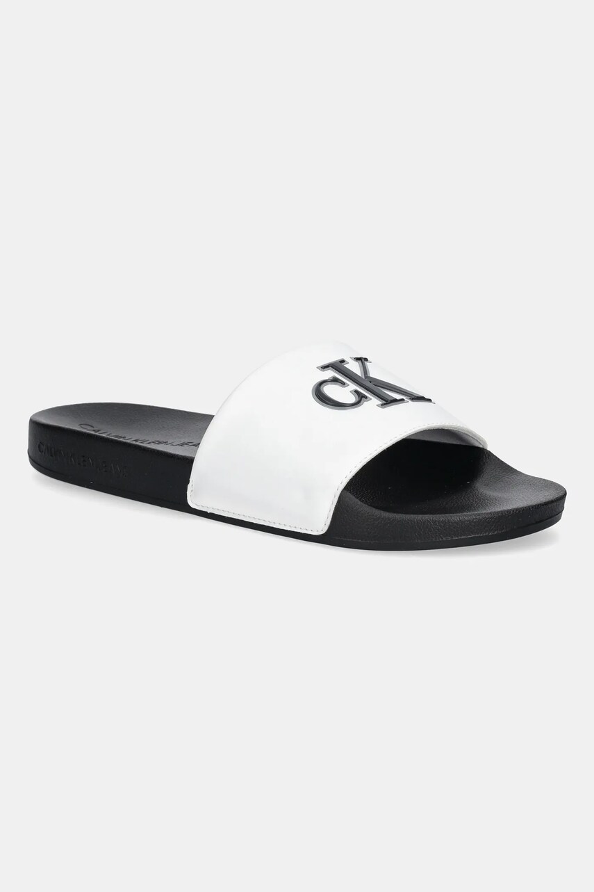 Levně Pantofle Calvin Klein Jeans SLIDE JELLY MONO PU pánské, černá barva, YM0YM01281