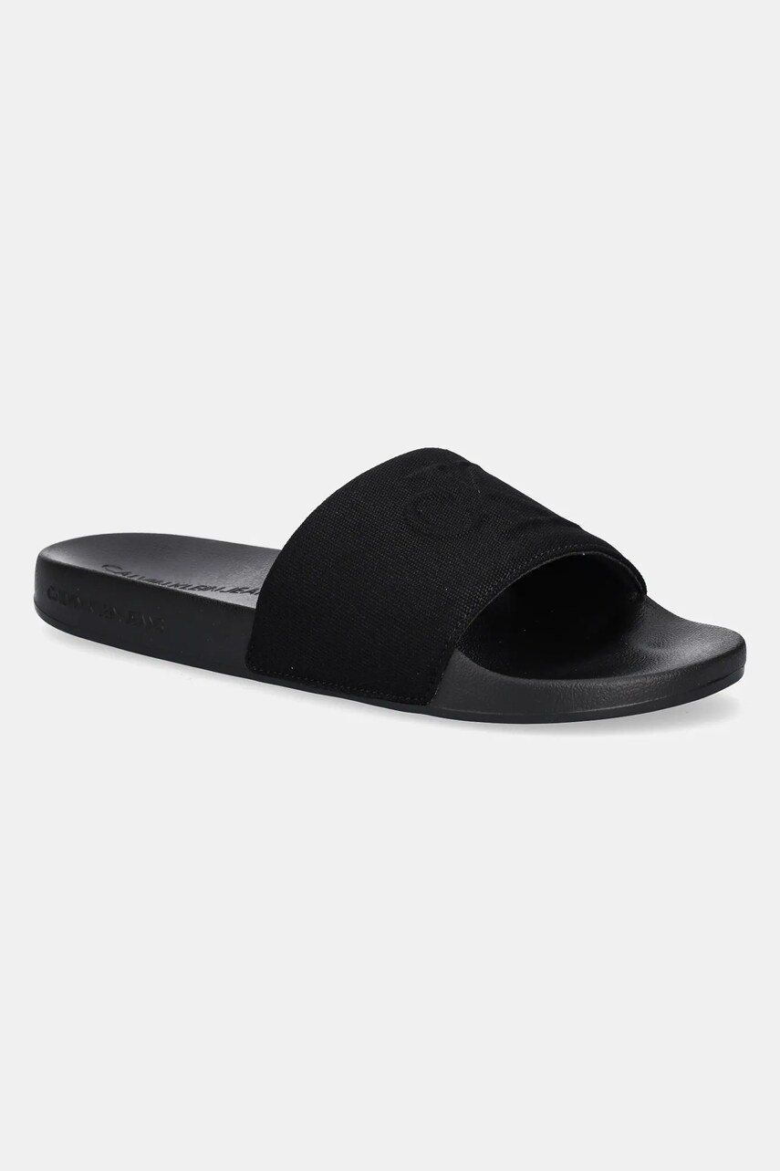 Levně Pantofle Calvin Klein Jeans SLIDE HF MONO CV pánské, černá barva, YM0YM01282