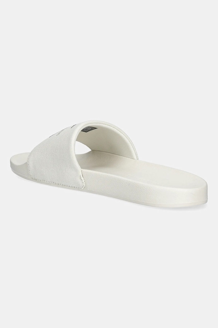 Παντόφλες Calvin Klein Jeans SLIDE MONOLOGO CV χρώμα: μπεζ, YM0YM01367 φωτογραφία