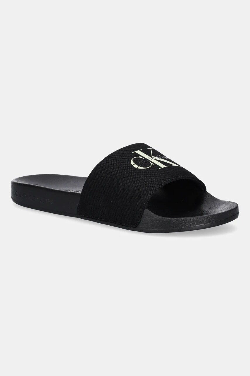Levně Pantofle Calvin Klein Jeans SLIDE MONOLOGO CV pánské, černá barva, YM0YM01367