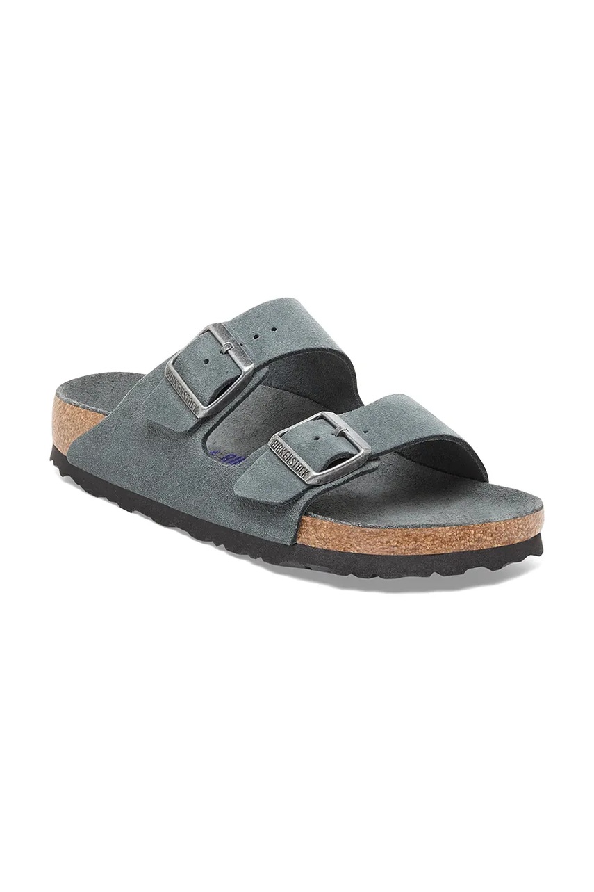 Замшевые шлепанцы Birkenstock Arizona цвет серый 1030860 Замшевые шлепанцы Birkenstock Arizona цвет серый 1030860