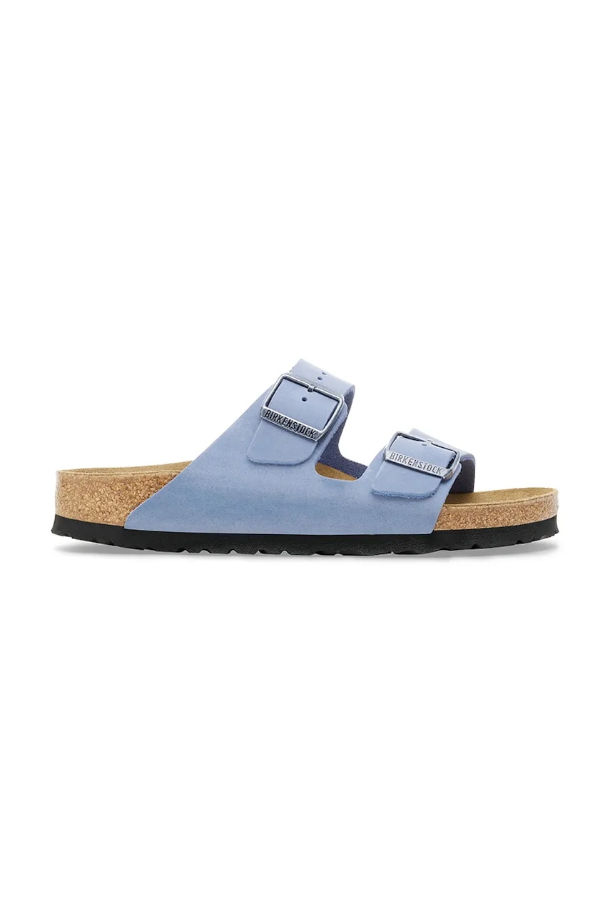 Levně Kožené pantofle Birkenstock Arizona pánské, modrá barva, 1030862