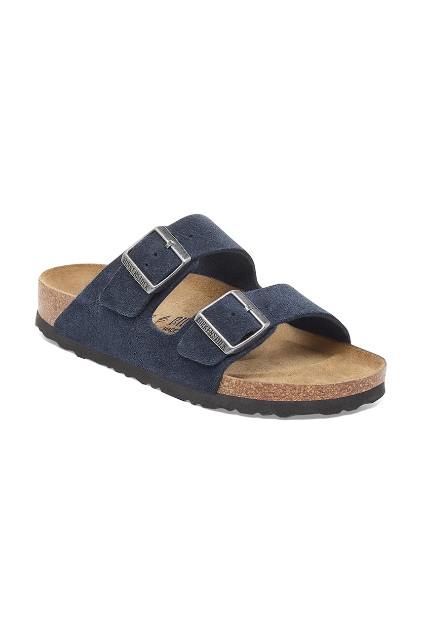 Замшевые шлепанцы Birkenstock Arizona цвет синий 1030916 Замшевые шлепанцы Birkenstock Arizona цвет синий 1030916