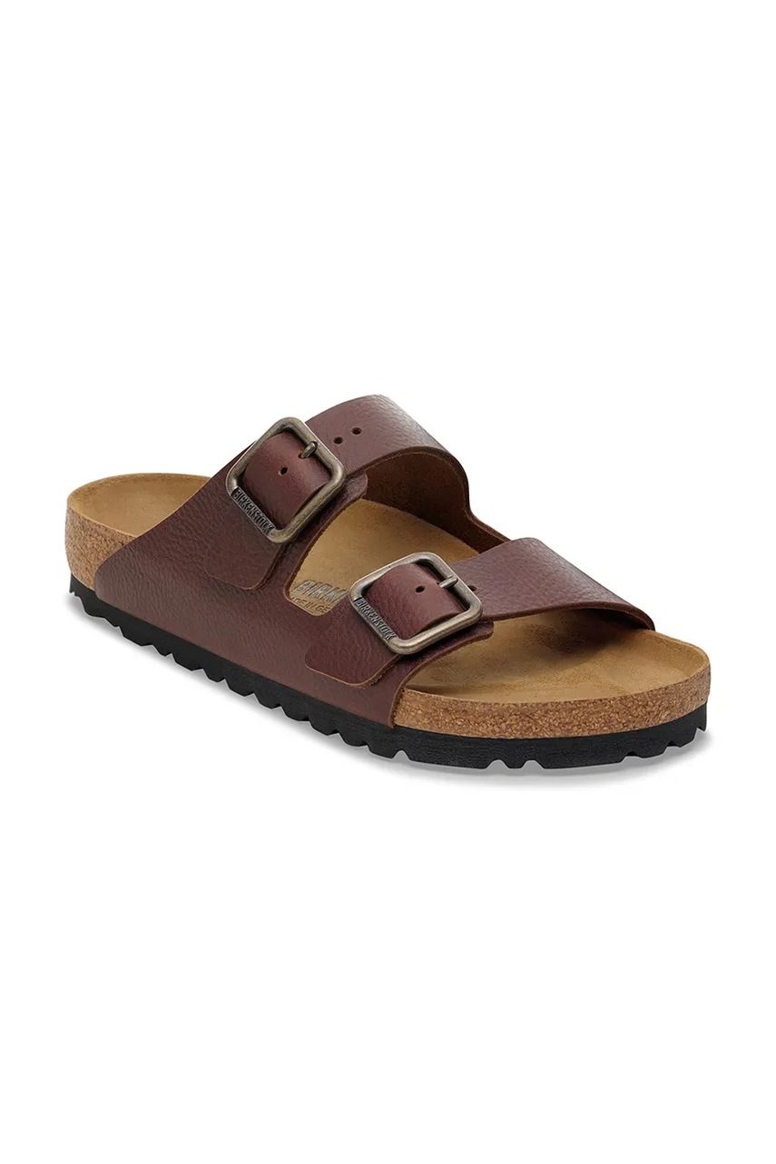 Кожаные шлепанцы Birkenstock Arizona Vintage Wood Wire Buckle цвет коричневый 1030702