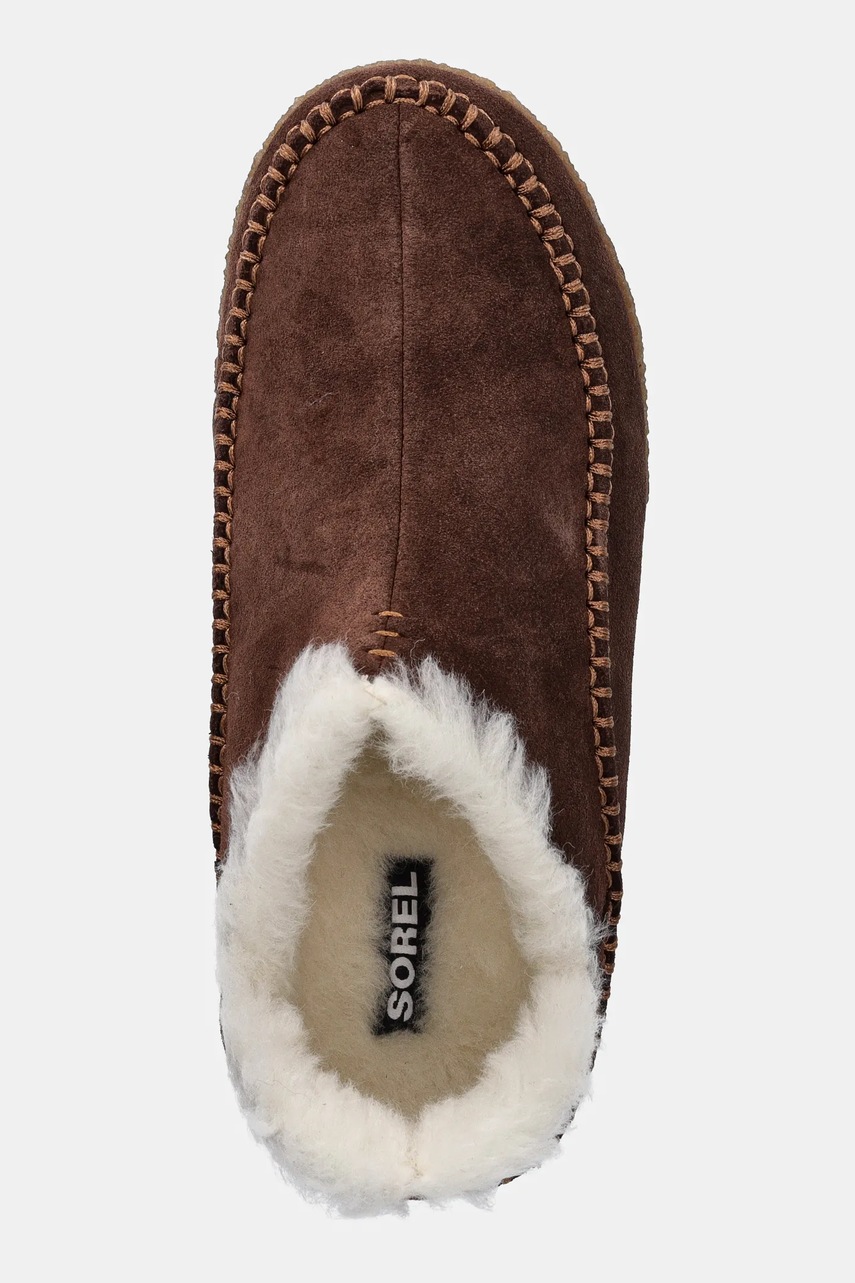 Παντόφλες σουέτ Sorel MANAWAN II χρώμα: καφέ, 1869751256 φωτογραφία