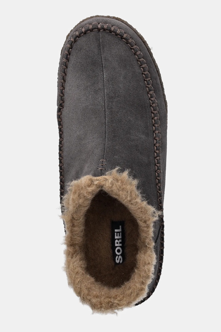 Παντόφλες σουέτ Sorel MANAWAN II χρώμα: γκρι, 1869751225 φωτογραφία